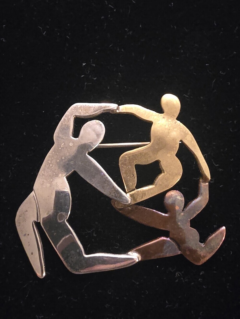 Family Unity Circle Pin Father Silver and Brass made by Far Fetched